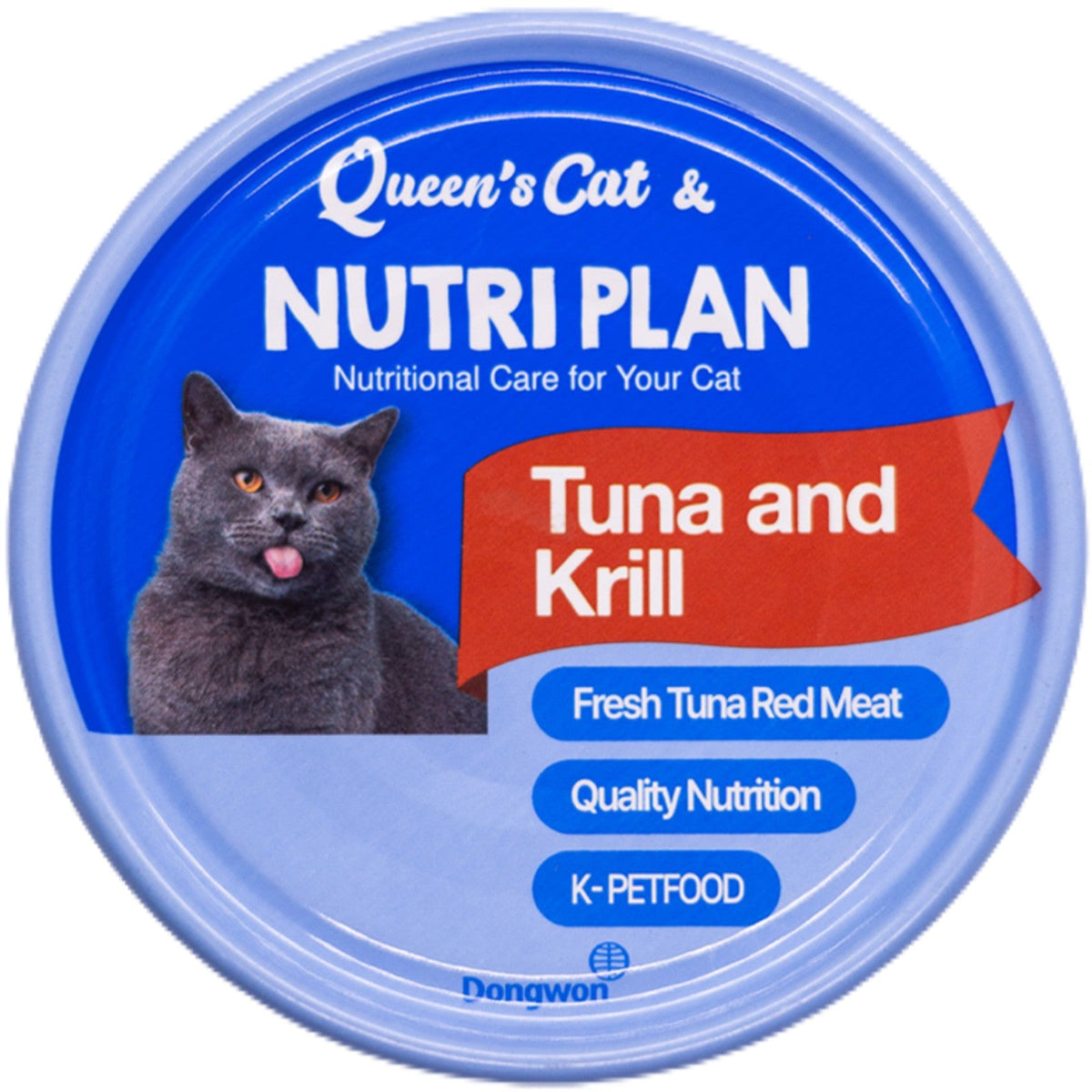 Dongwon Queen's Cat & NUTRIPLAN Tuna & Krill Wet Cat Food, 5.64 Oz Can