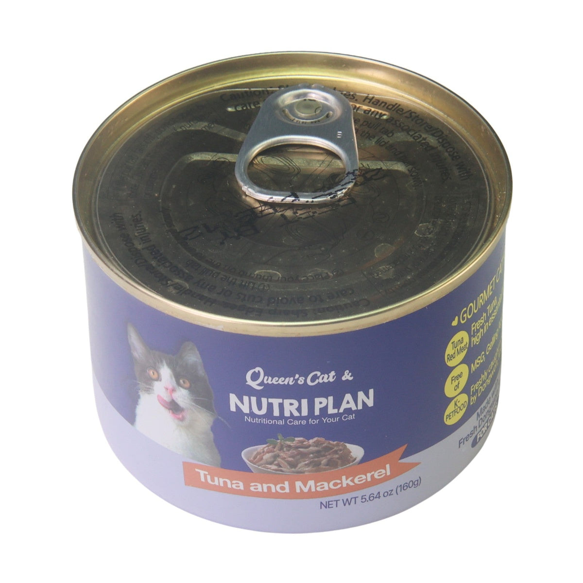 Dongwon Queen's Cat & NUTRIPLAN Tuna & Mackerel Wet Cat Food, 5.64 Oz Can