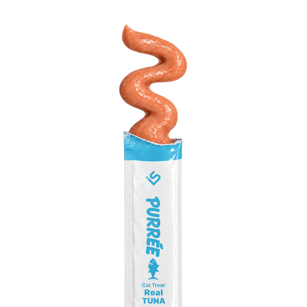 PURRÉE Real Tuna Lickable Purée Cat Treats, 2.1 oz (5 × 12 g Tubes)